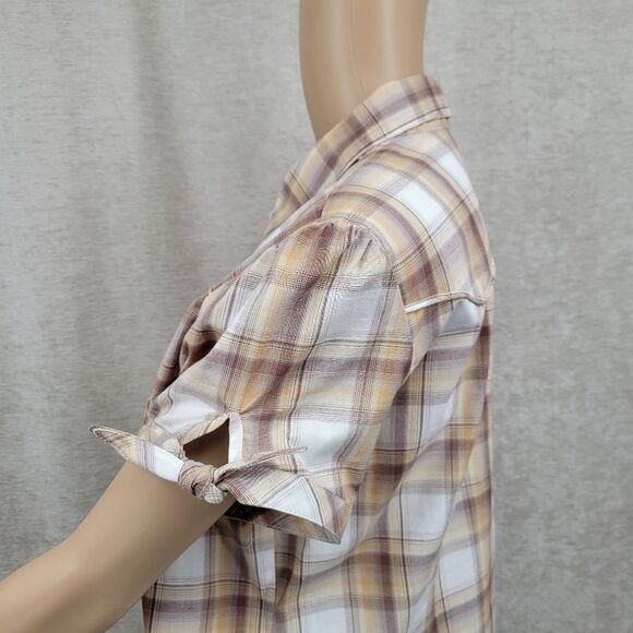 Roper Y2K Plaid Pearl Snap Western Shirt Button Up Women's Top Short Sleeves - Picture 4 of 10